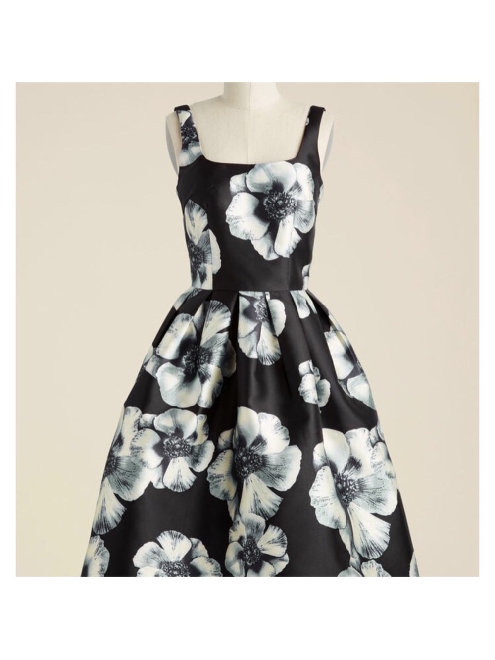 Chi Chi London Black Formal Dress with White Floral Print